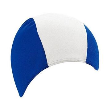 Afbeelding van Badmuts Heren polyester blauw/wit