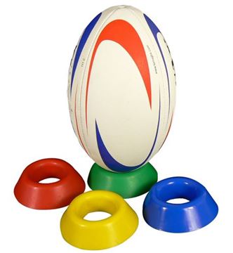 Afbeelding van Tee - rubberen ring rugby (blauw of rood)