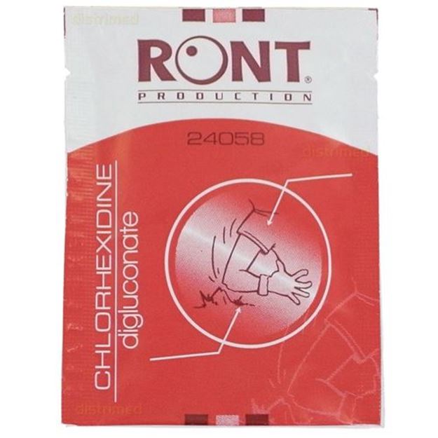 Afbeelding van Set/10 doekjes met chloorhexidine