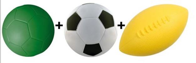 Afbeelding van Set foam hand-foot-rugbybal