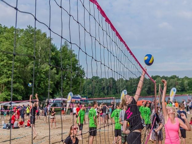 Afbeelding van beachvolleybalnet 8,5m - 3mm - roze