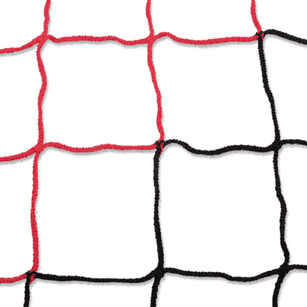Afbeelding van Doelnetten 7,5x2,5x0,8x2m - 4mm - zwart/rood