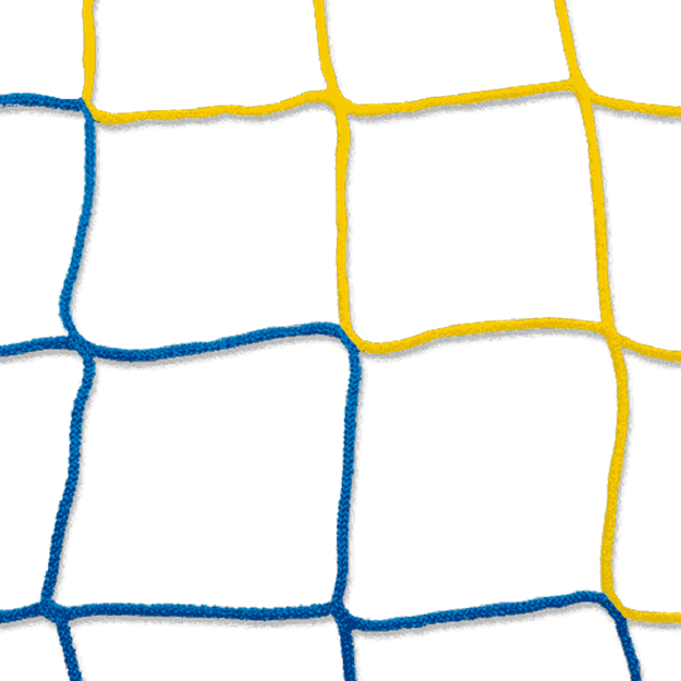 Afbeelding van Doelnetten 7,5x2,5x2x2m - 4mm - blauw/geel