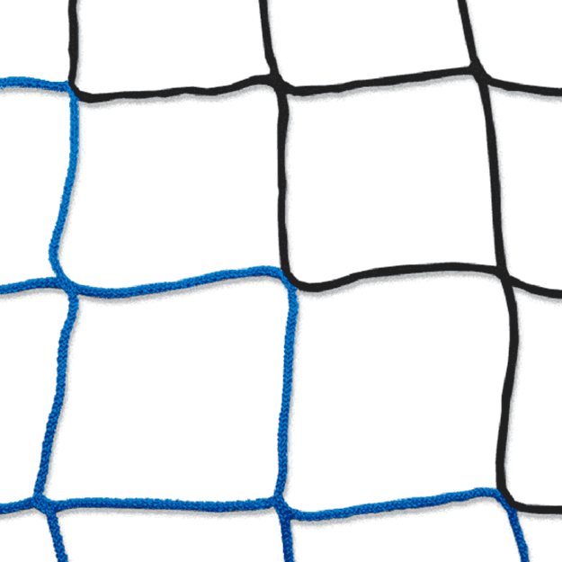 Afbeelding van Doelnetten 7,5x2,5x2x2m - 4mm - blauw/zwart