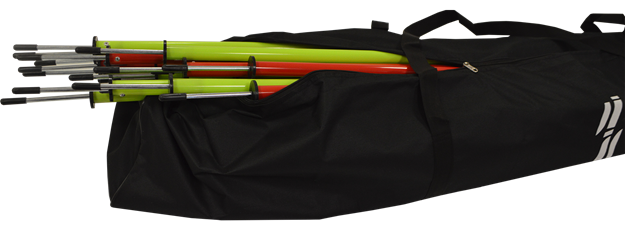 Afbeelding van KIT D: Set van 30 slalomstokken (15 x rood, 15x geel) + opbergtas