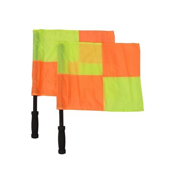Afbeelding van lijnrechtersvlag met stok geblokt (paar)