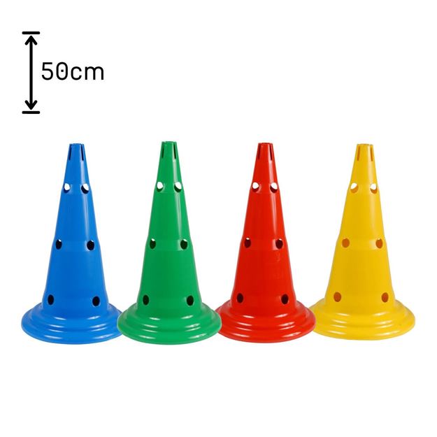 Afbeelding van Kegels met 12 gaten en sleuf. Hoogte 50cm