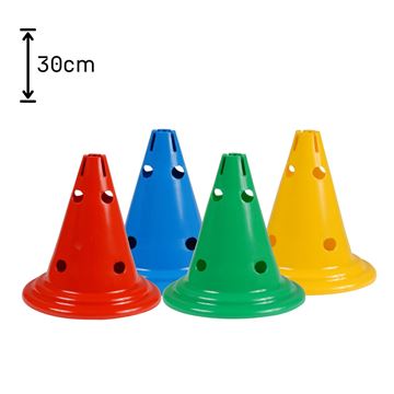 Afbeelding van Kegel met 8 gaten en sleuf. Hoogte 30cm