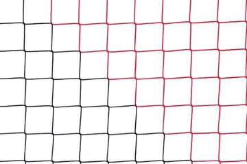 Afbeelding van Doelnetten 7,5x2,5x2x2m - 4mm - zwart/rood